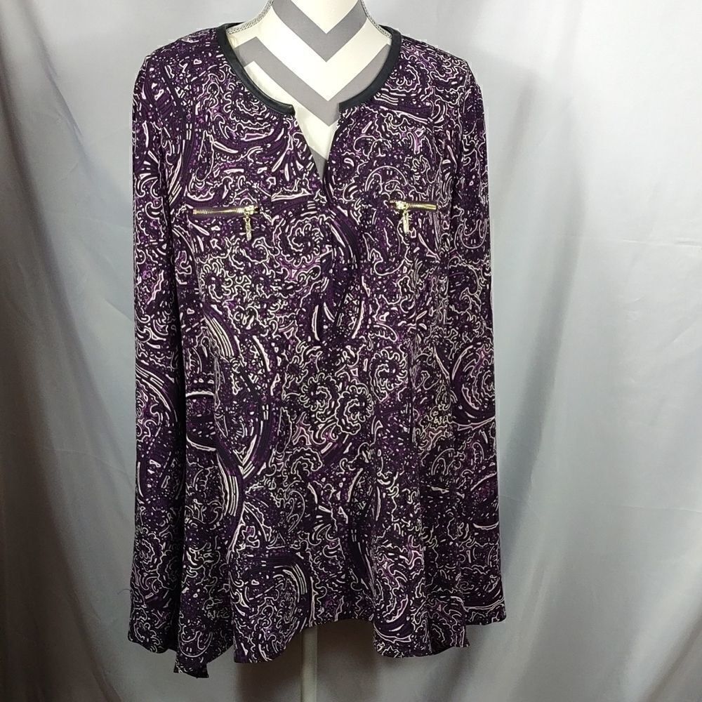 NWOT Rafaella Purple Paisley Tunic
